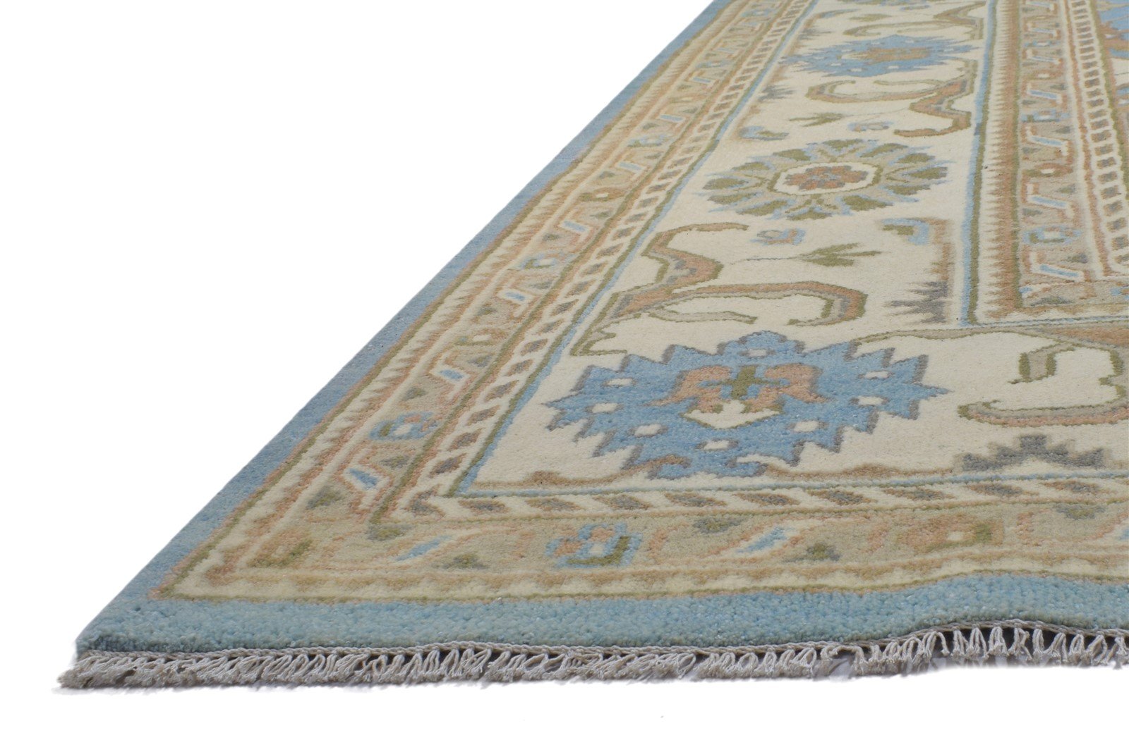 Hand Knotted Blue Wool Rug 10' X 14' Persian Oushak Oriental Extra Large Carpet 