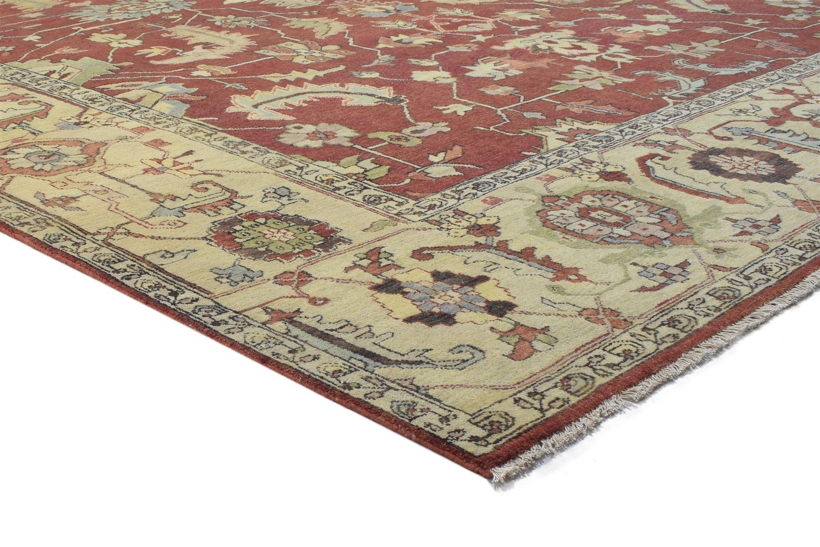 Wool Red Rug 10' X 13' Persian Hand Knotted Mughal Oriental Extra Large Carpet 