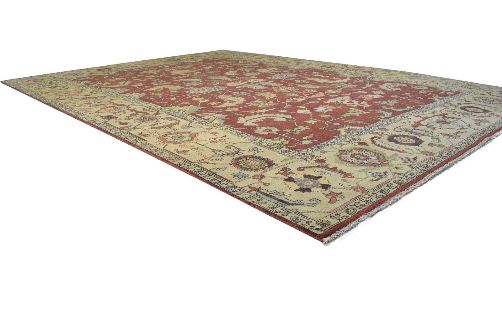 Wool Red Rug 10' X 13' Persian Hand Knotted Mughal Oriental Extra Large Carpet 