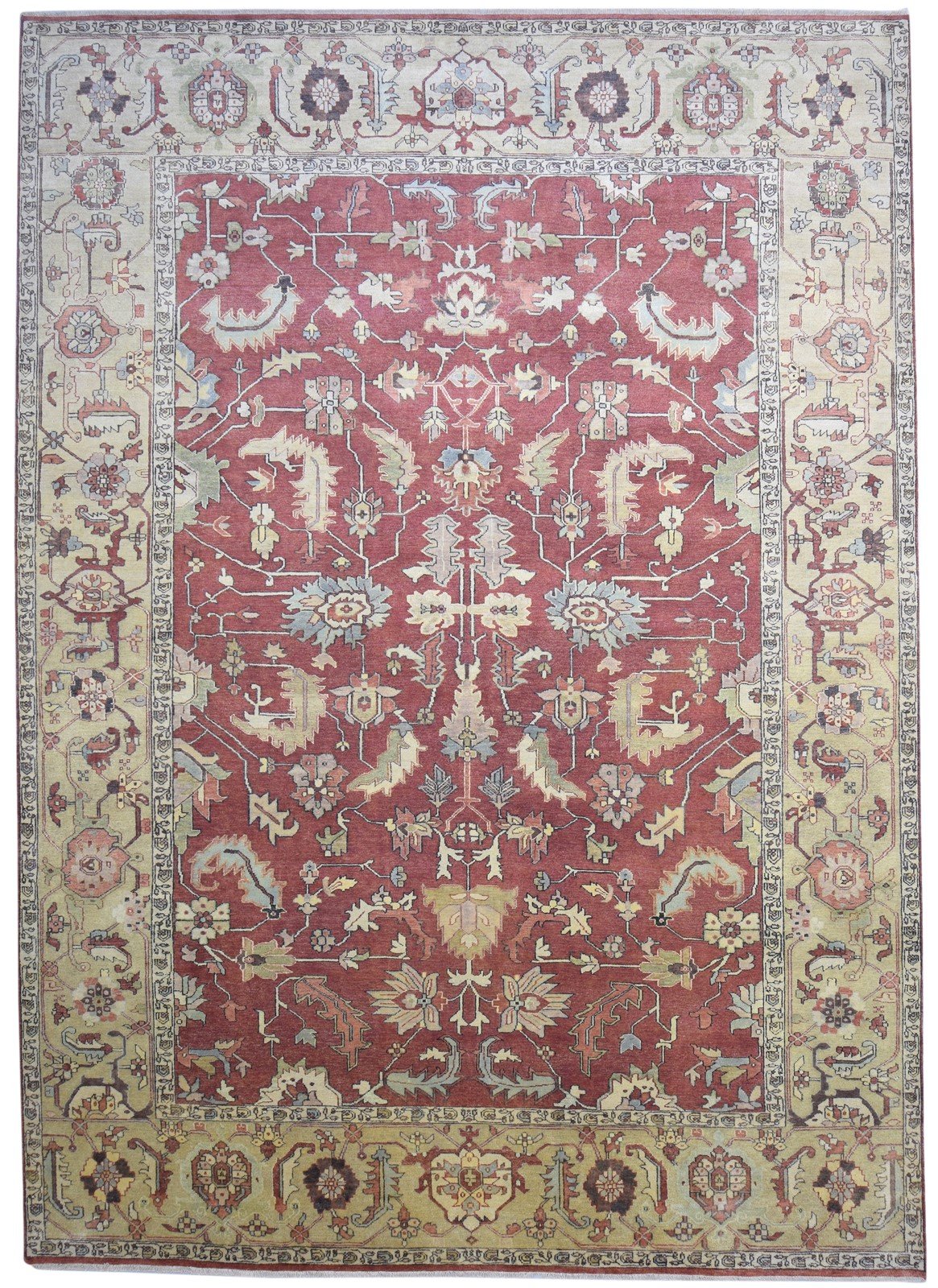 Wool Red Rug 10' X 13' Persian Hand Knotted Mughal Oriental Extra Large Carpet 