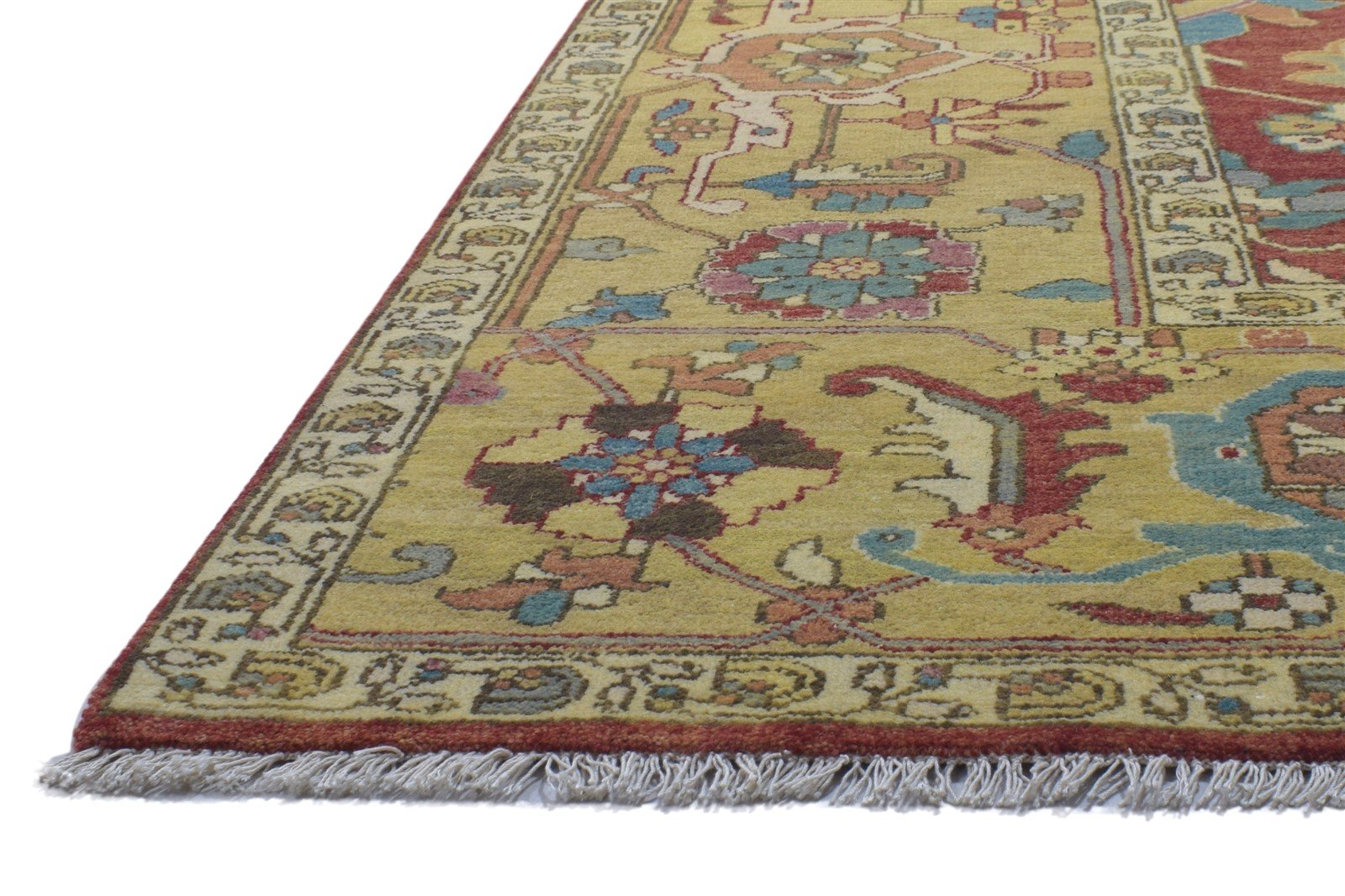 Red Wool Rug 10' X 14' Persian Hand Knotted Mughal Oriental Extra Large Carpet 