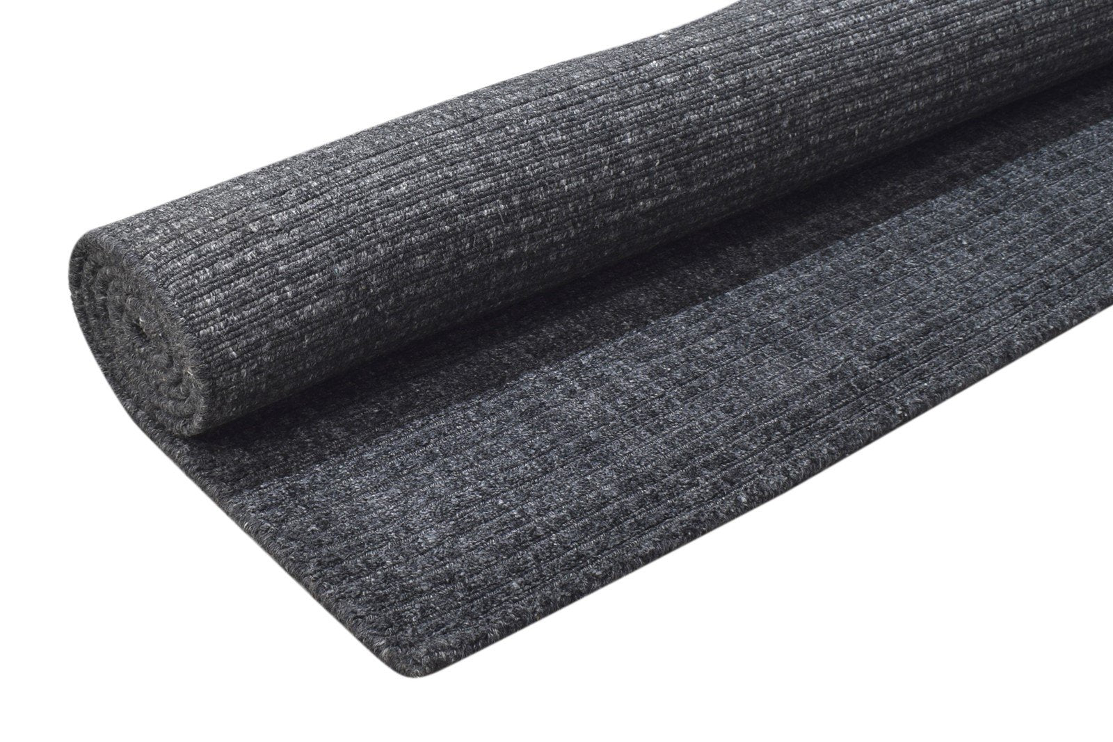 Charcoal Wool / Silk Rug 4X6 Modern Hand Woven Scandinavian Solid Room Size 