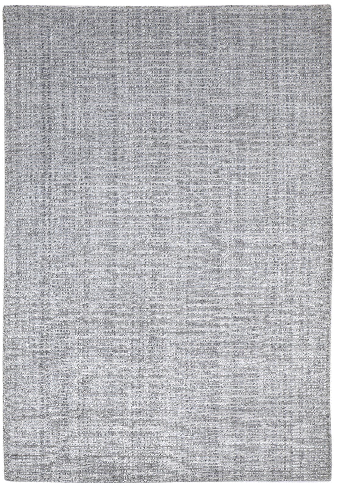 4X6 Rug Wool / Silk Grey Modern Hand Woven Scandinavian Solid Room Size Carpet 