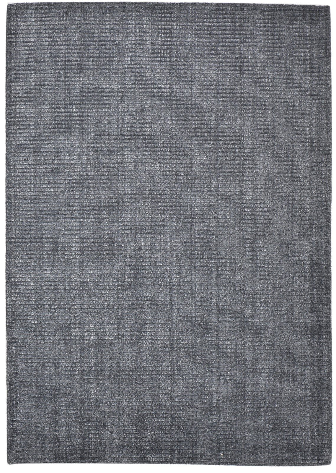 Hand Woven Charcoal Wool / Silk Rug 4X6 Modern Scandinavian Solid Room Size 