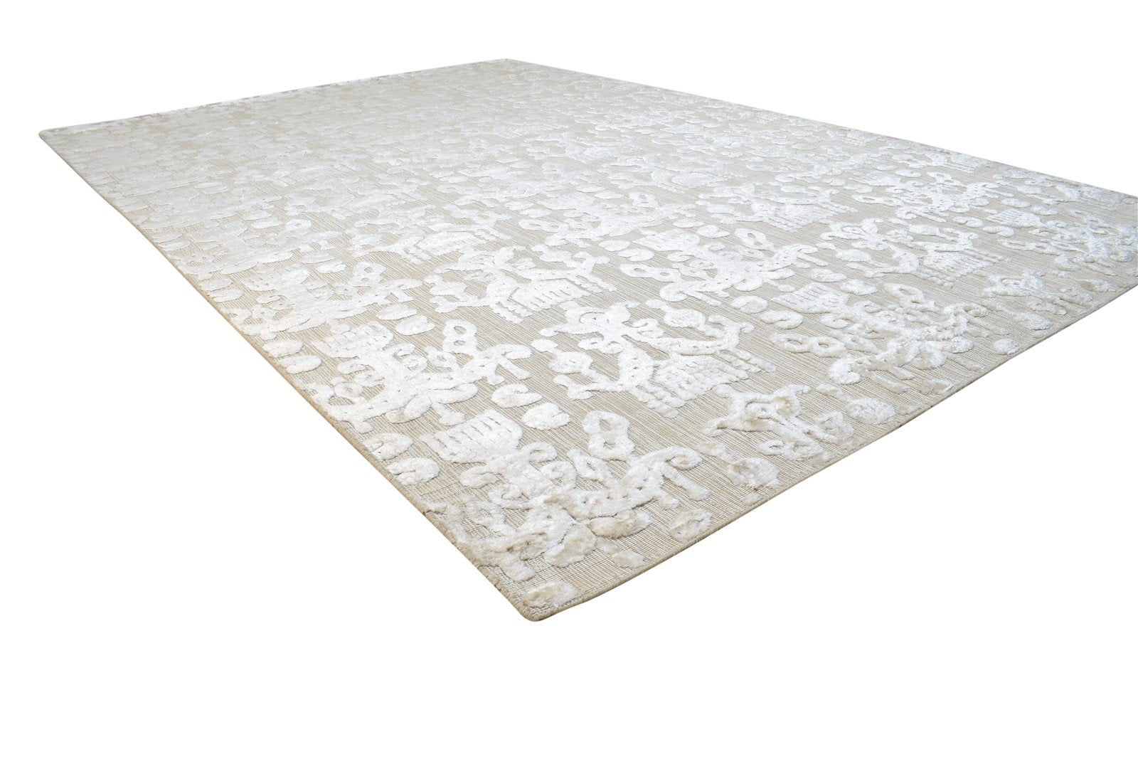 6' X 9' Rug Silk Grey Modern Jacquard Loom French Damask Room Size Carpet 