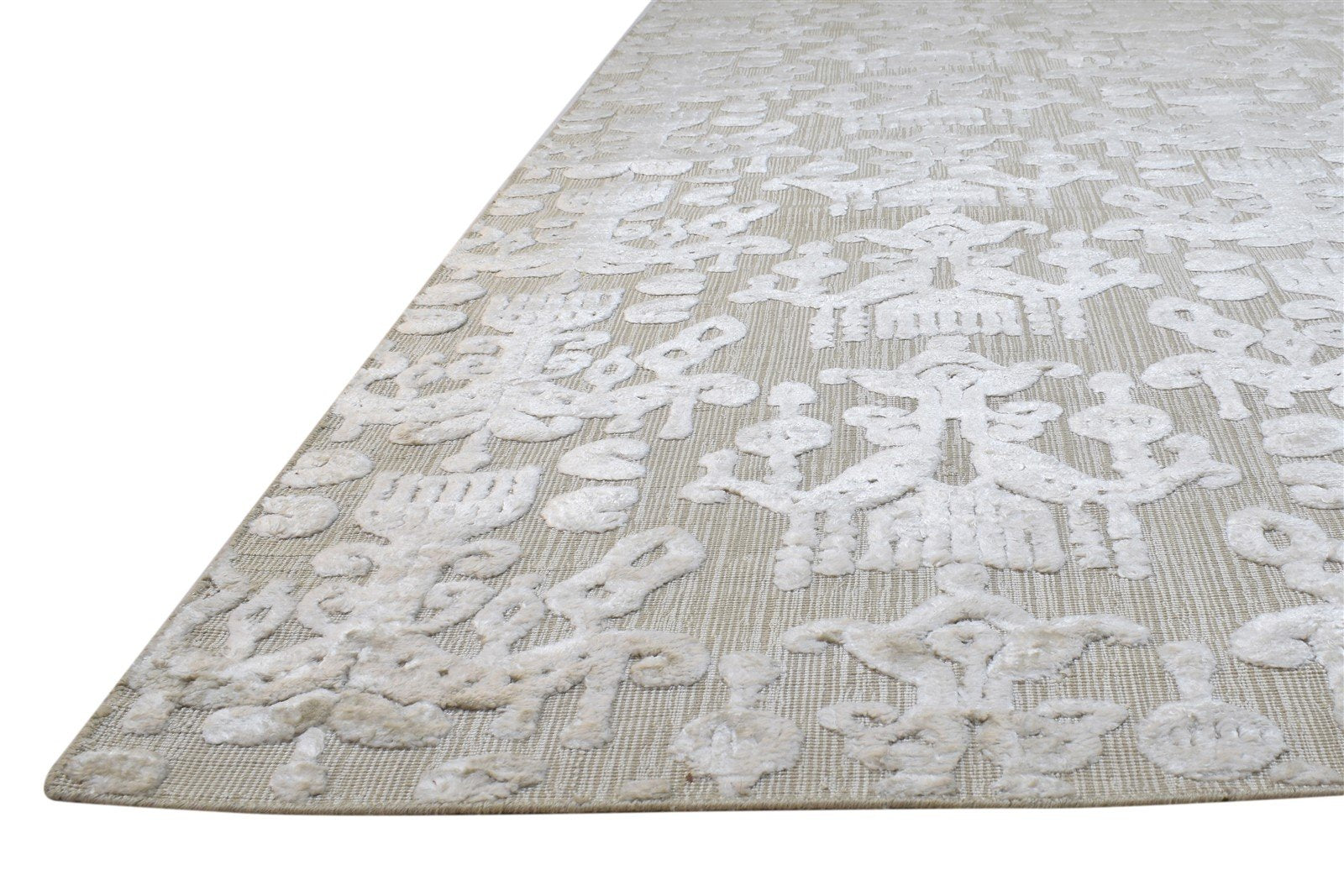 6' X 9' Rug Silk Grey Modern Jacquard Loom French Damask Room Size Carpet 