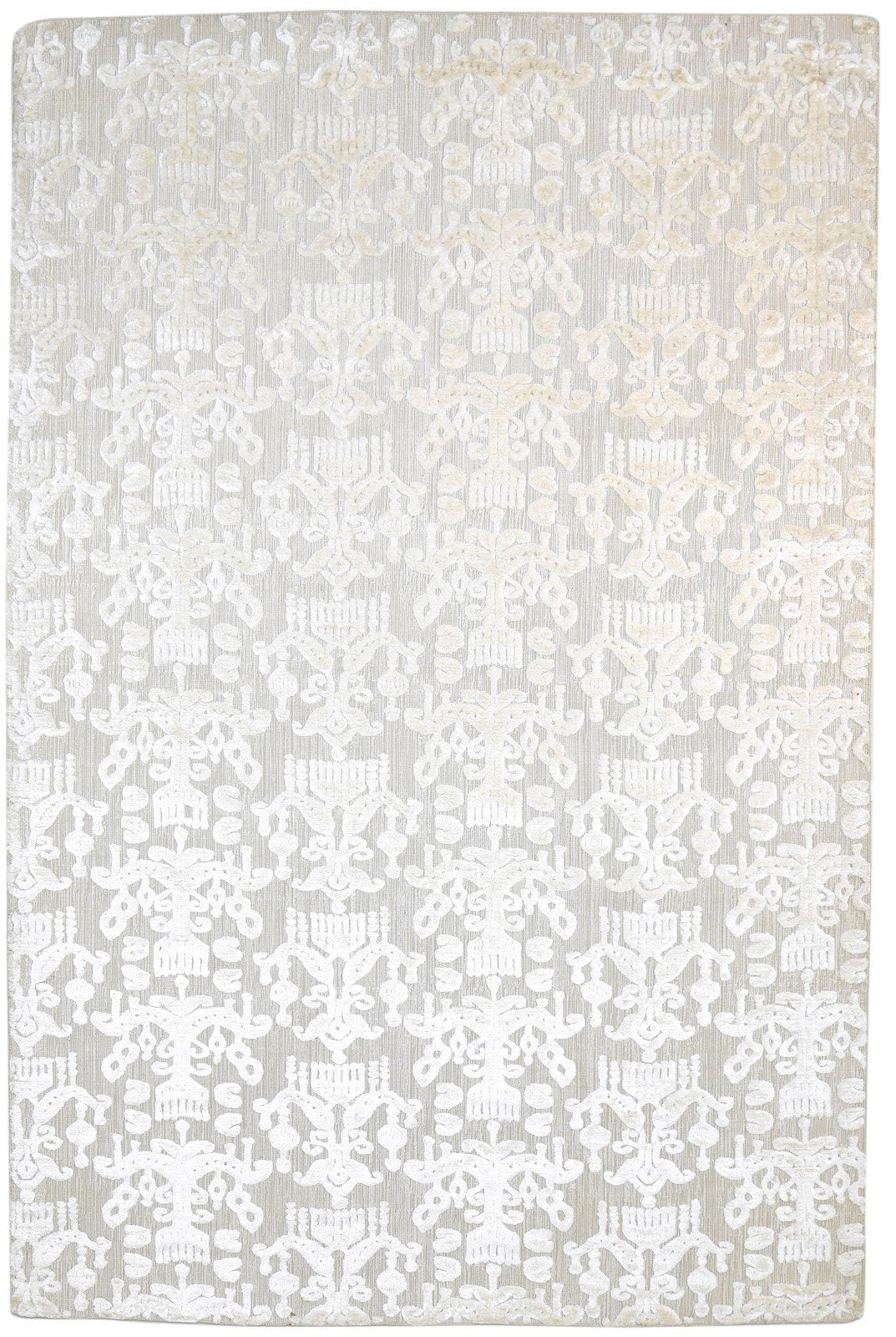 6' X 9' Rug Silk Grey Modern Jacquard Loom French Damask Room Size Carpet 