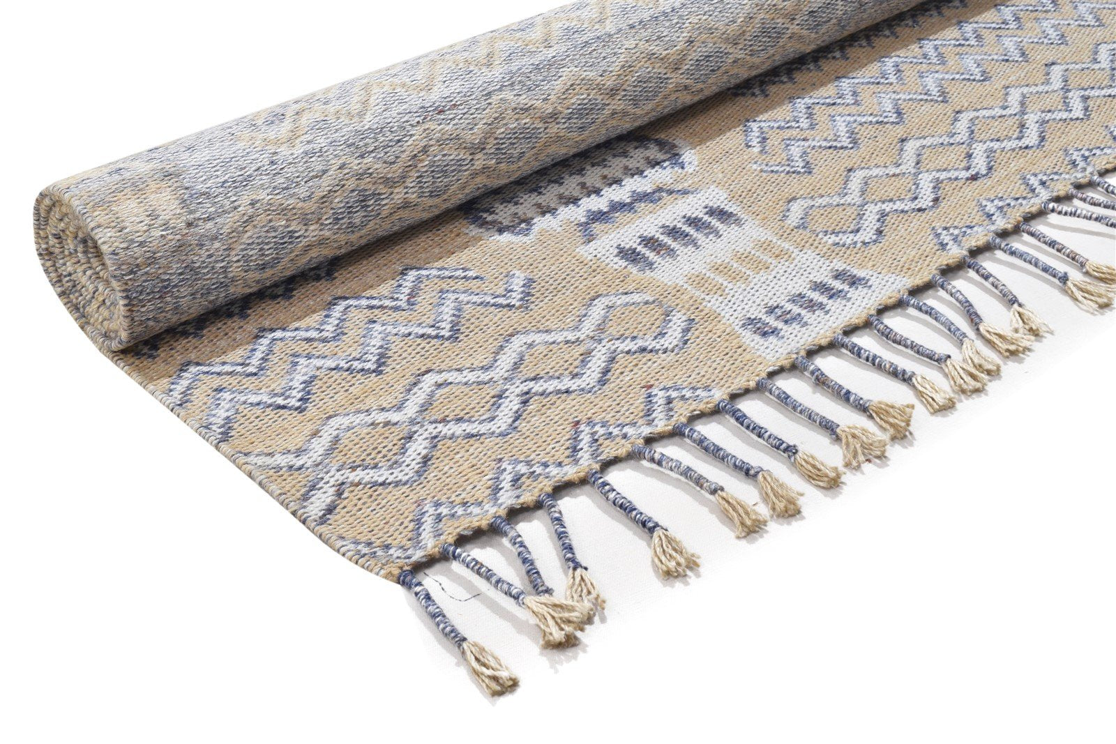 5X7 Rug Pet Yarn Beige Modern Jacquard Loom Moroccan Southwestern Room Size 