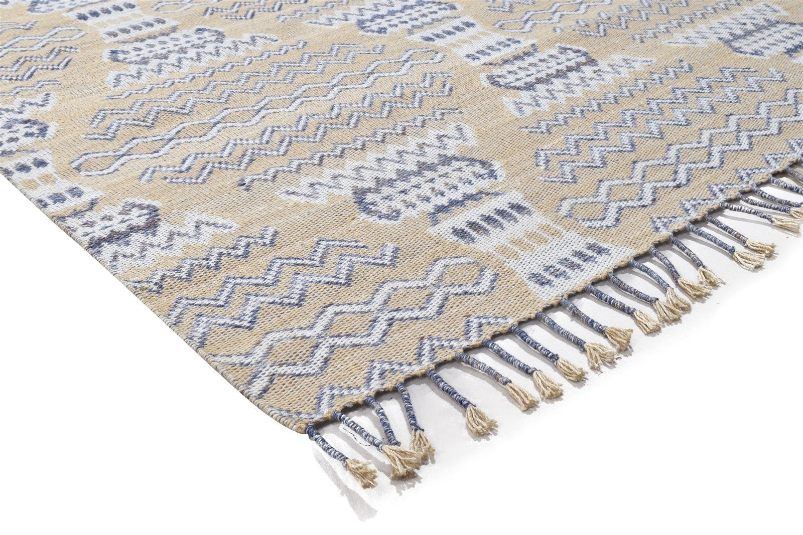 5X7 Rug Pet Yarn Beige Modern Jacquard Loom Moroccan Southwestern Room Size 