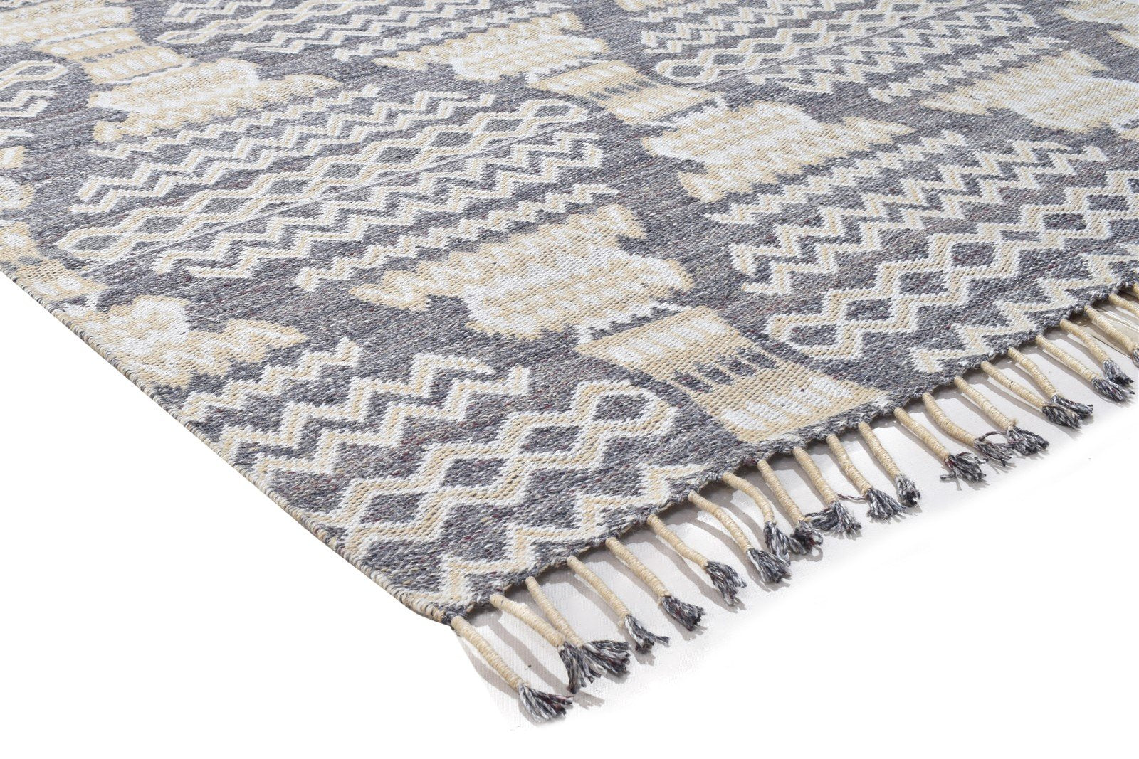 Handloom Brown Pet Yarn Rug 6X7 Modern Moroccan Southwestern Room Size Carpet 