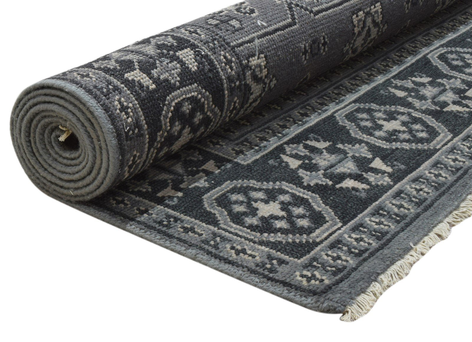 Wool Grey Rug 6' X 9' Persian Hand Knotted Bokhara Oriental Room Size Carpet 