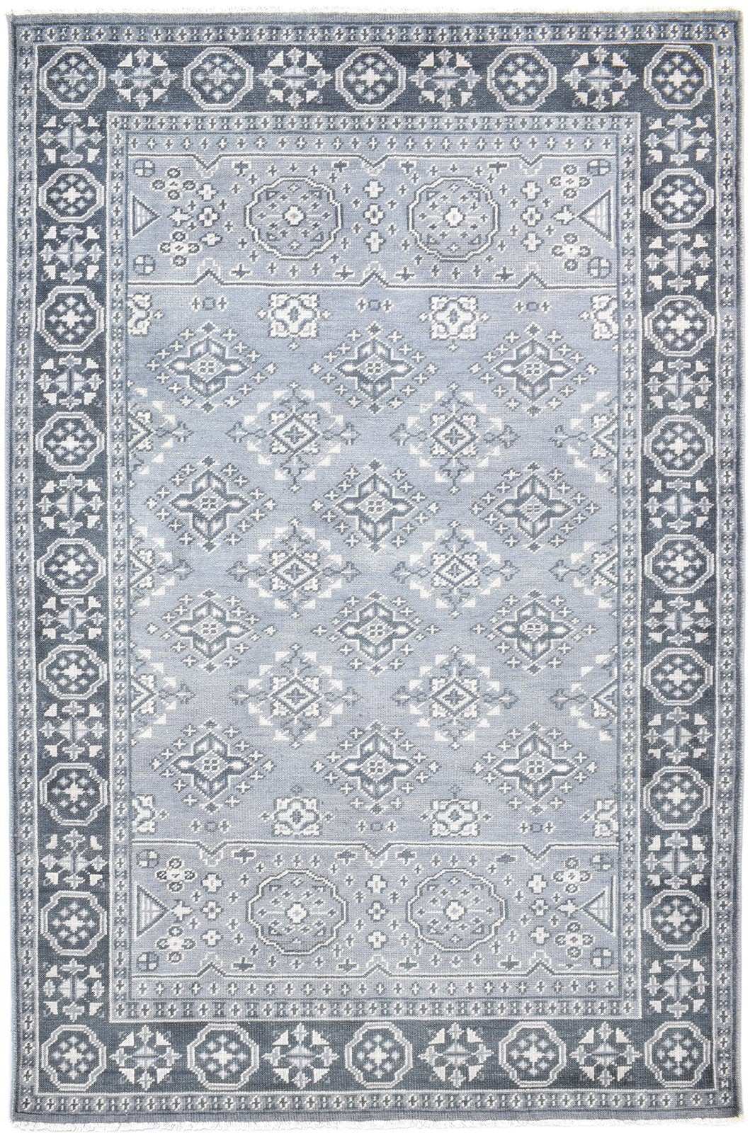 Wool Grey Rug 6' X 9' Persian Hand Knotted Bokhara Oriental Room Size Carpet