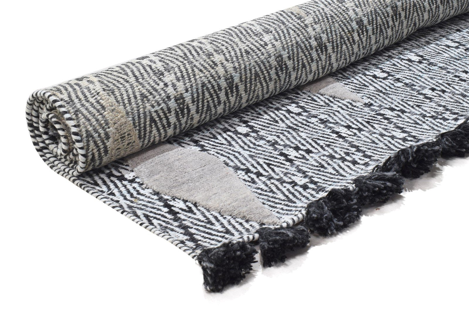 Charcoal Pet Yarn Rug 5X7 Modern Jacquard Loom Moroccan Diamond Room Size Carpet 