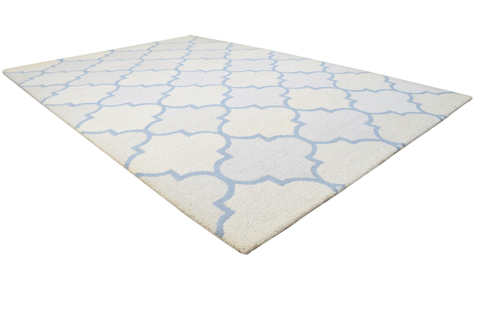 Wool Sand Rug 5' X 8' Modern Hand Tufted Moroccan Trellis Room Size Carpet 