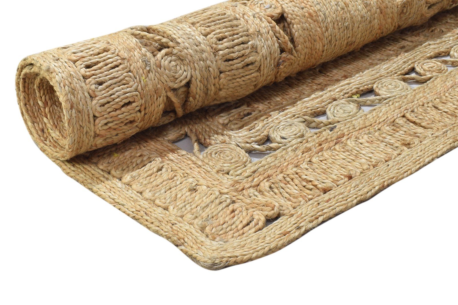 Jute Beige Rug 4' X 6' Modern Hand Woven Scandinavian Solid Room Size Carpet 