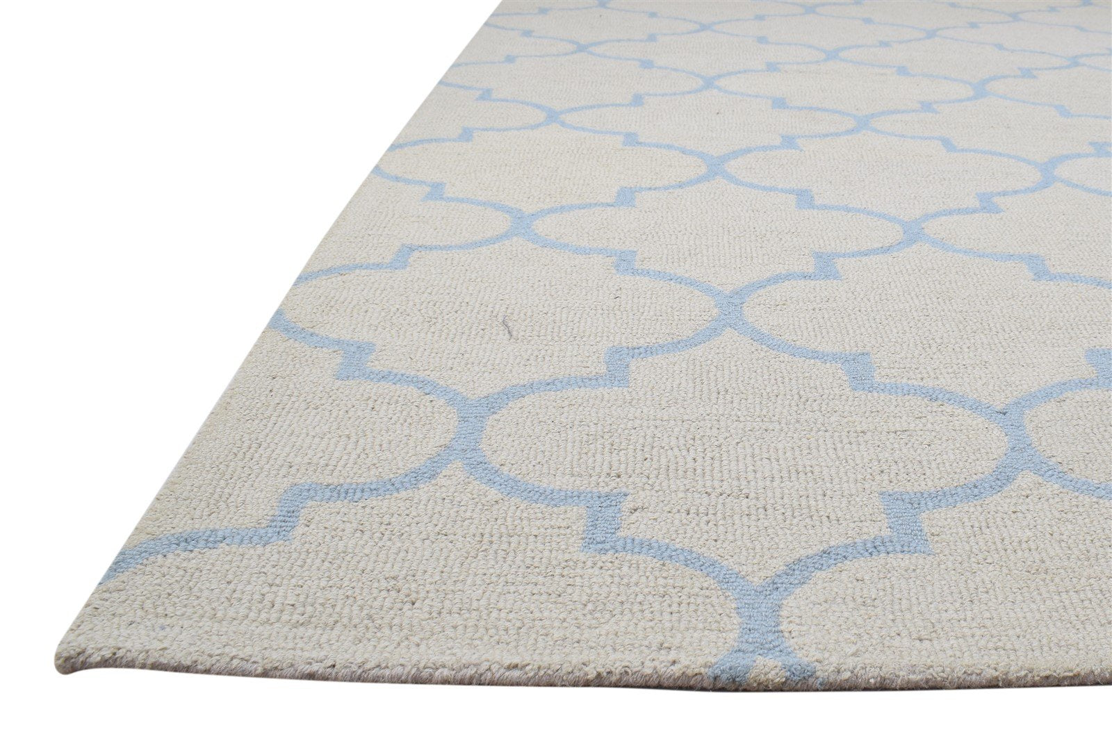 Wool Sand Rug 5' X 8' Modern Hand Tufted Moroccan Trellis Room Size Carpet 