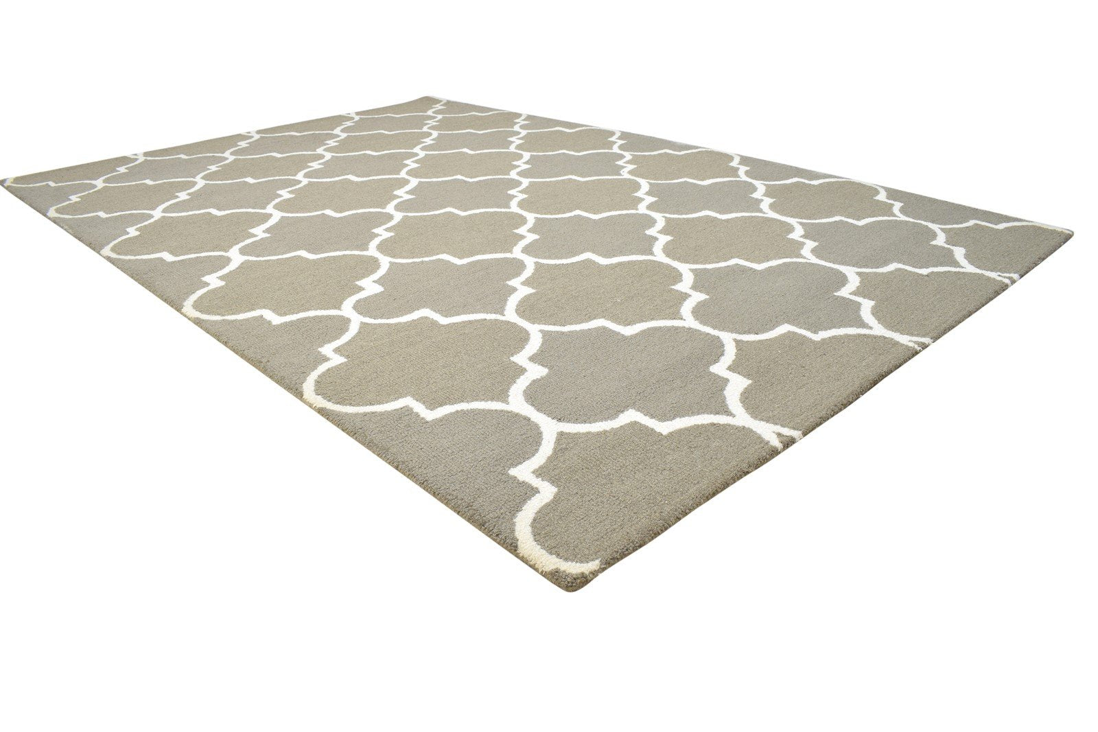 Hand Tufted Brown Wool Rug 5' X 8' Modern Moroccan Trellis Room Size Carpet 