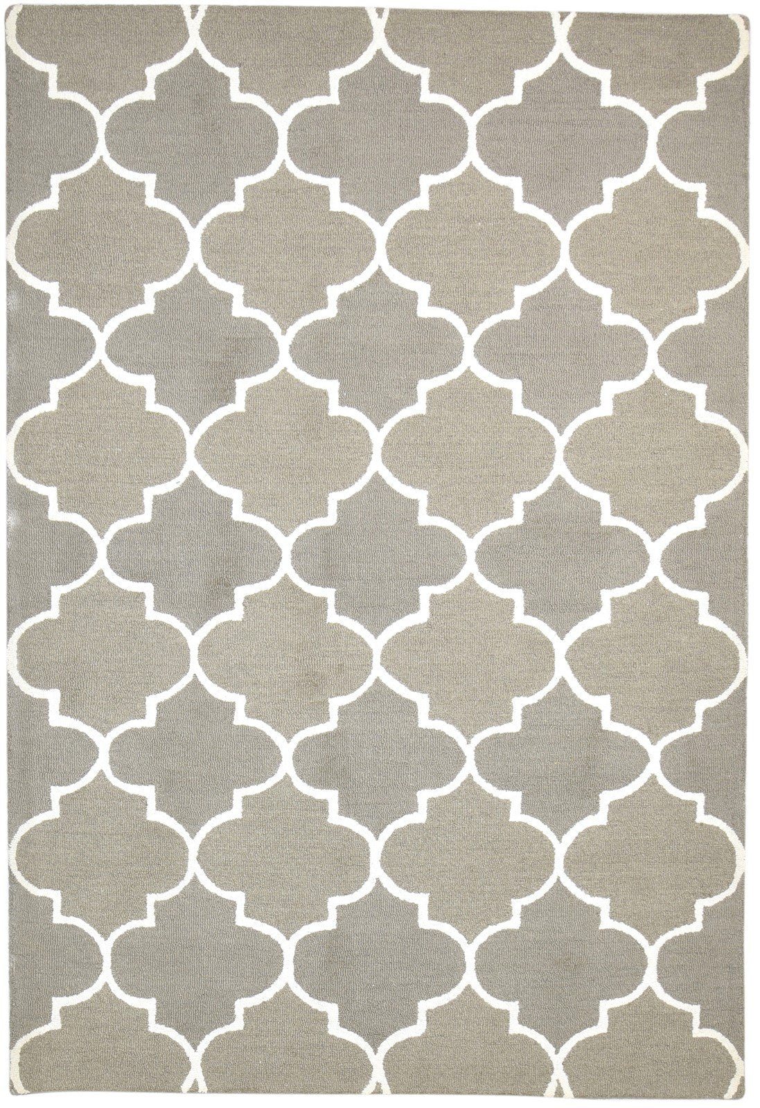 Hand Tufted Brown Wool Rug 5' X 8' Modern Moroccan Trellis Room Size Carpet 