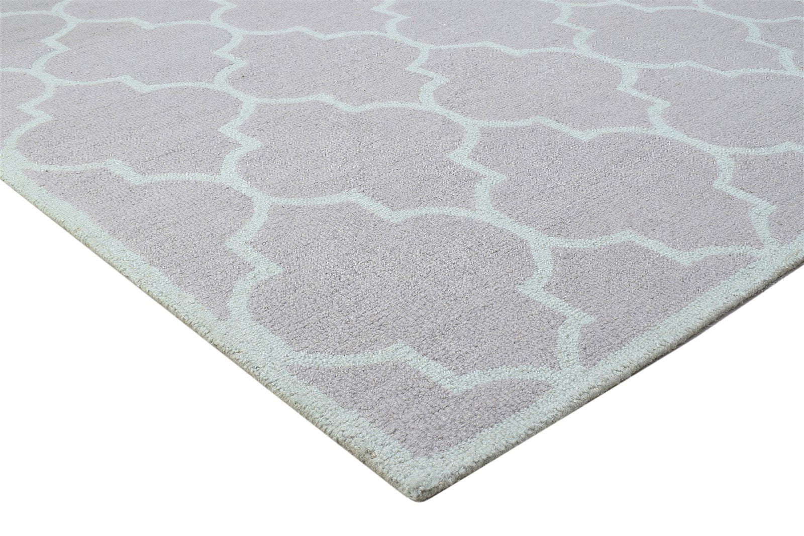 Hand Tufted Pink Wool Rug 5' X 8' Modern Moroccan Trellis Room Size Carpet 