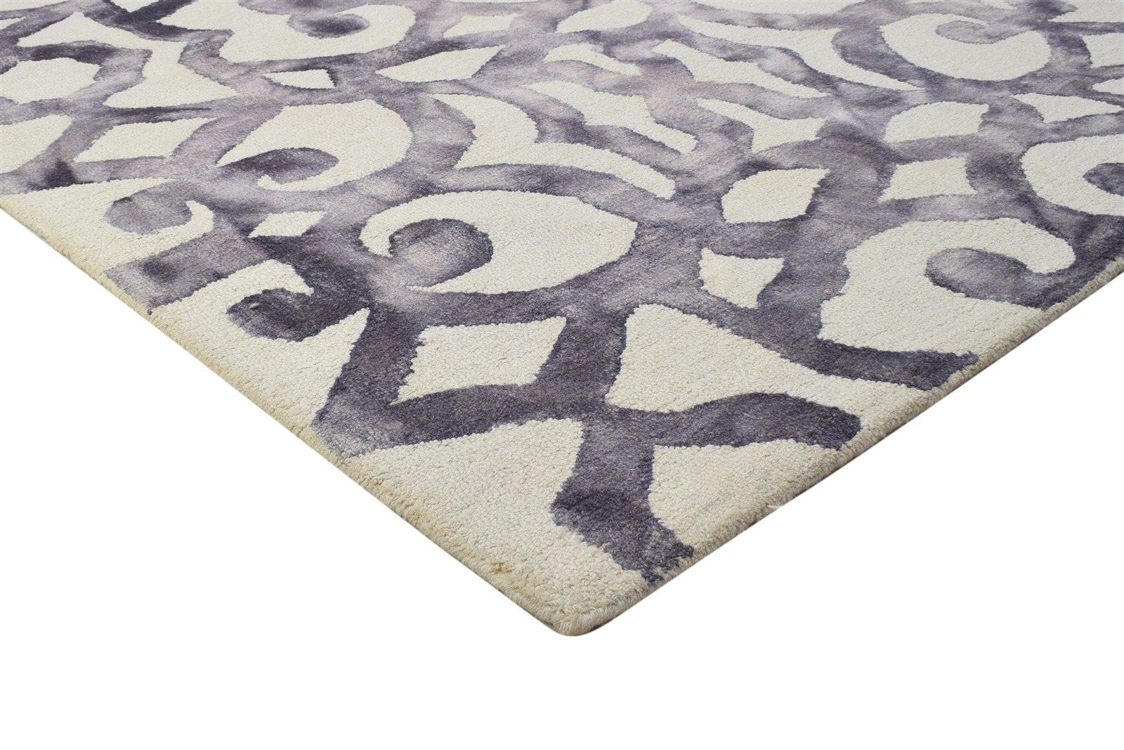 Purple Wool Rug 5' X 8' Modern Hand Tufted Indian Abstract Room Size Carpet 