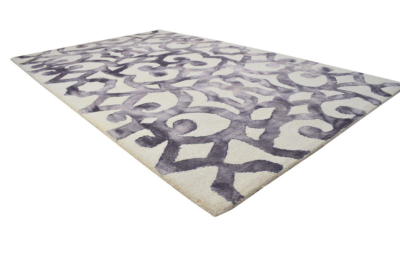 Purple Wool Rug 5' X 8' Modern Hand Tufted Indian Abstract Room Size Carpet 