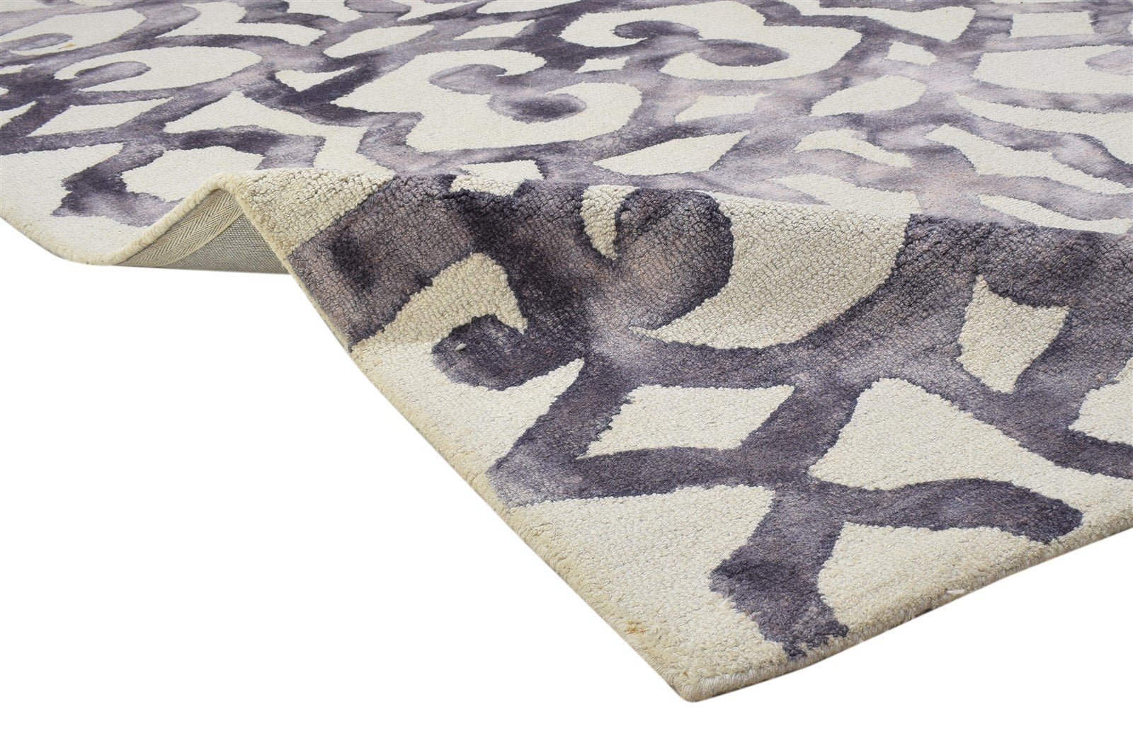 Purple Wool Rug 5' X 8' Modern Hand Tufted Indian Abstract Room Size Carpet 