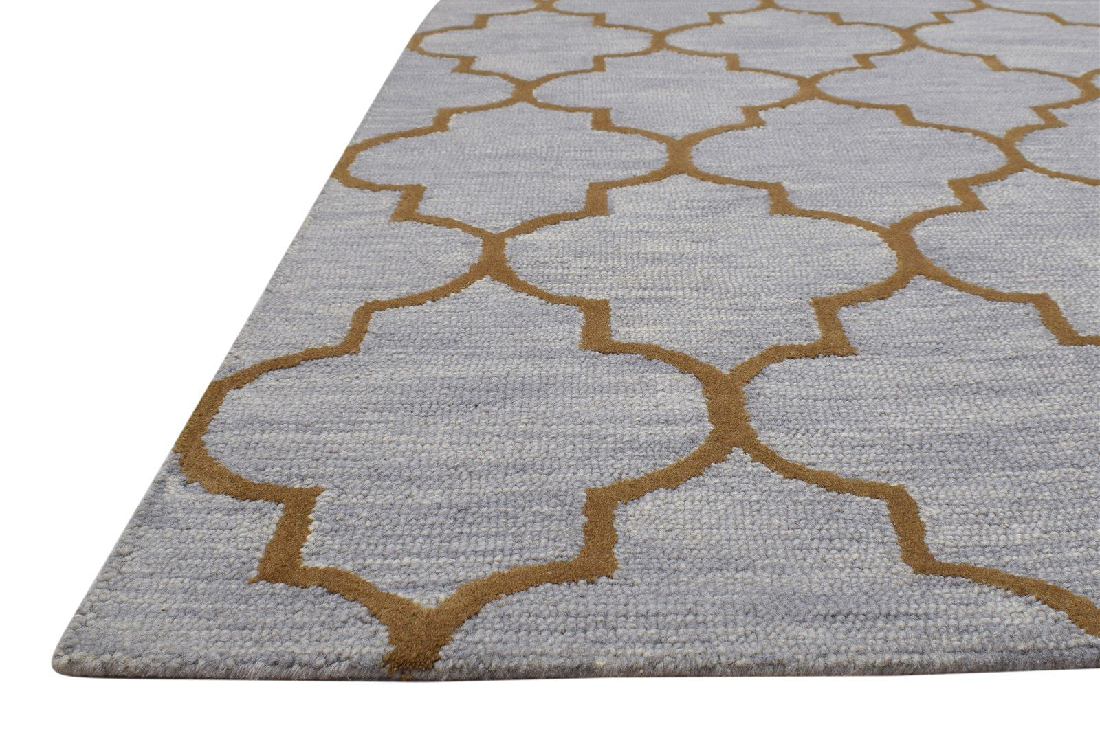 Wool Grey Rug 5' X 8' Modern Hand Tufted Moroccan Trellis Room Size Carpet 