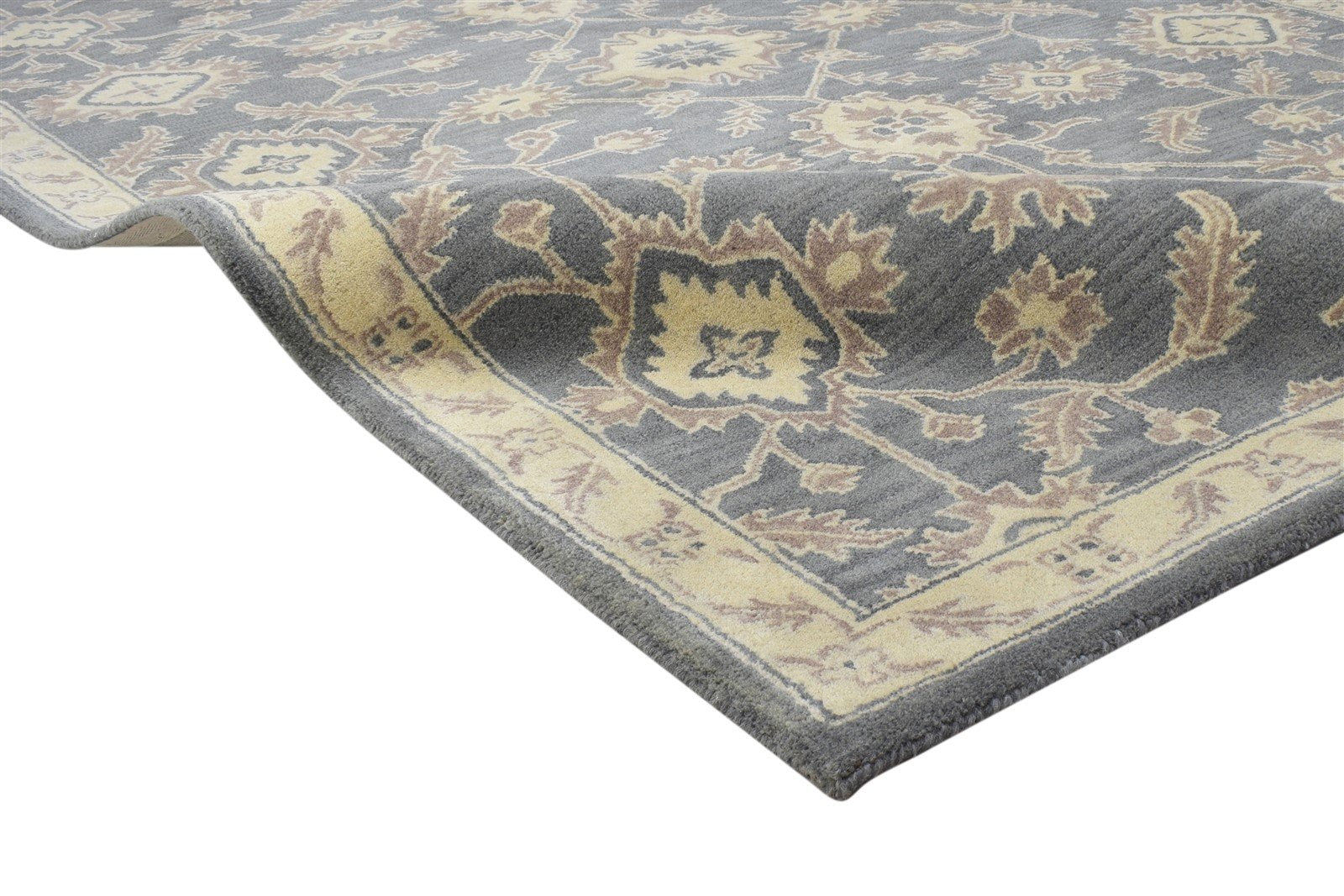 5' X 8' Rug Wool Dark Grey Persian Hand Tufted Oushak Oriental Room Size Carpet 