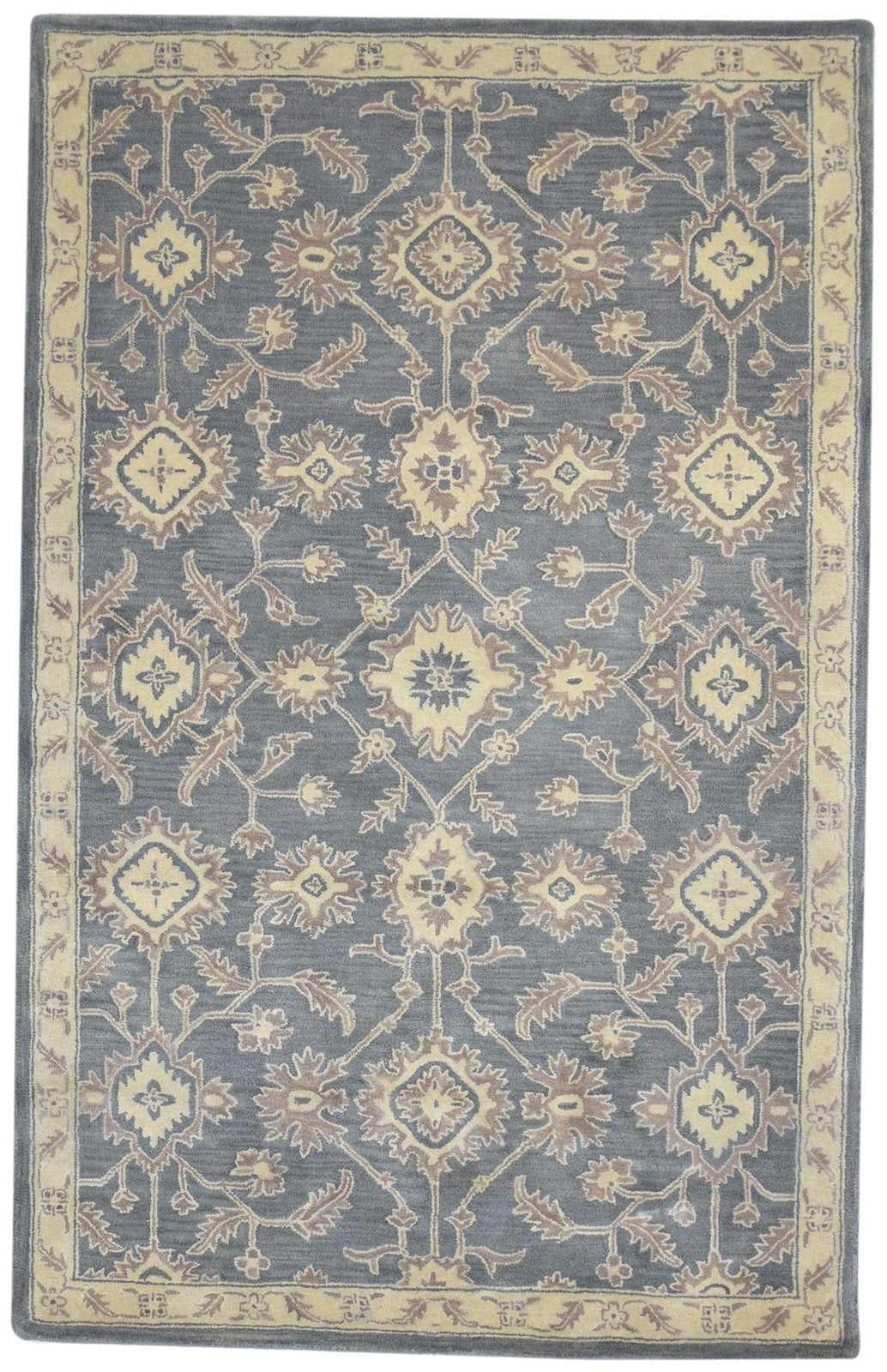 5' X 8' Rug Wool Dark Grey Persian Hand Tufted Oushak Oriental Room Size Carpet 