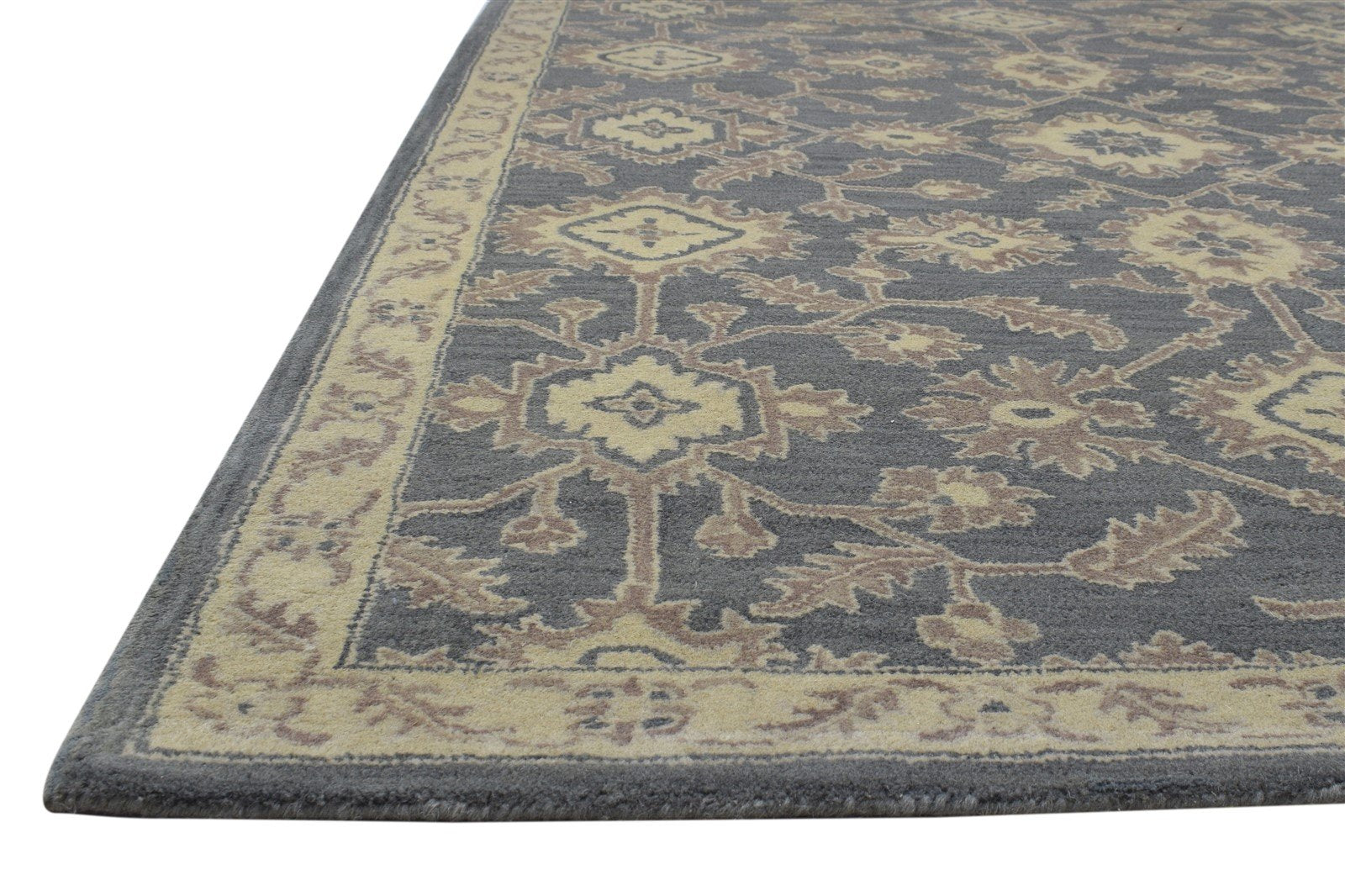 Wool Dark Grey Rug 5' X 8' Persian Hand Tufted Oushak Oriental Room Size Carpet 