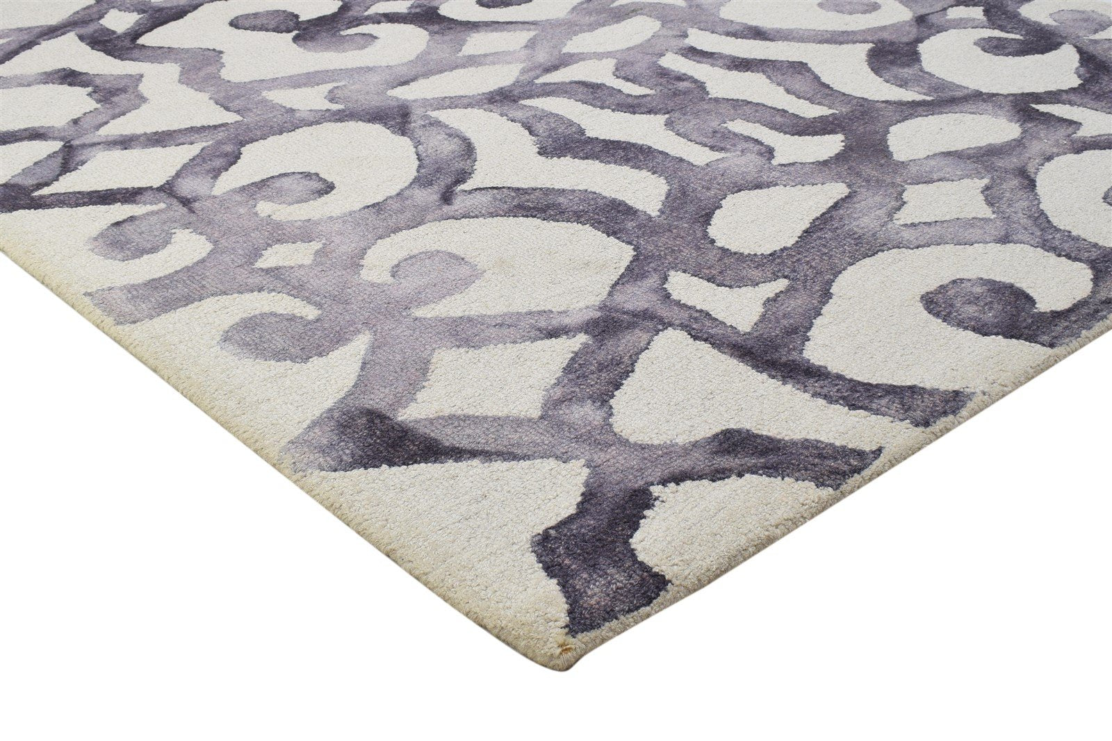 Purple Wool Rug 5' X 8' Modern Hand Tufted Indian Abstract Room Size Carpet 