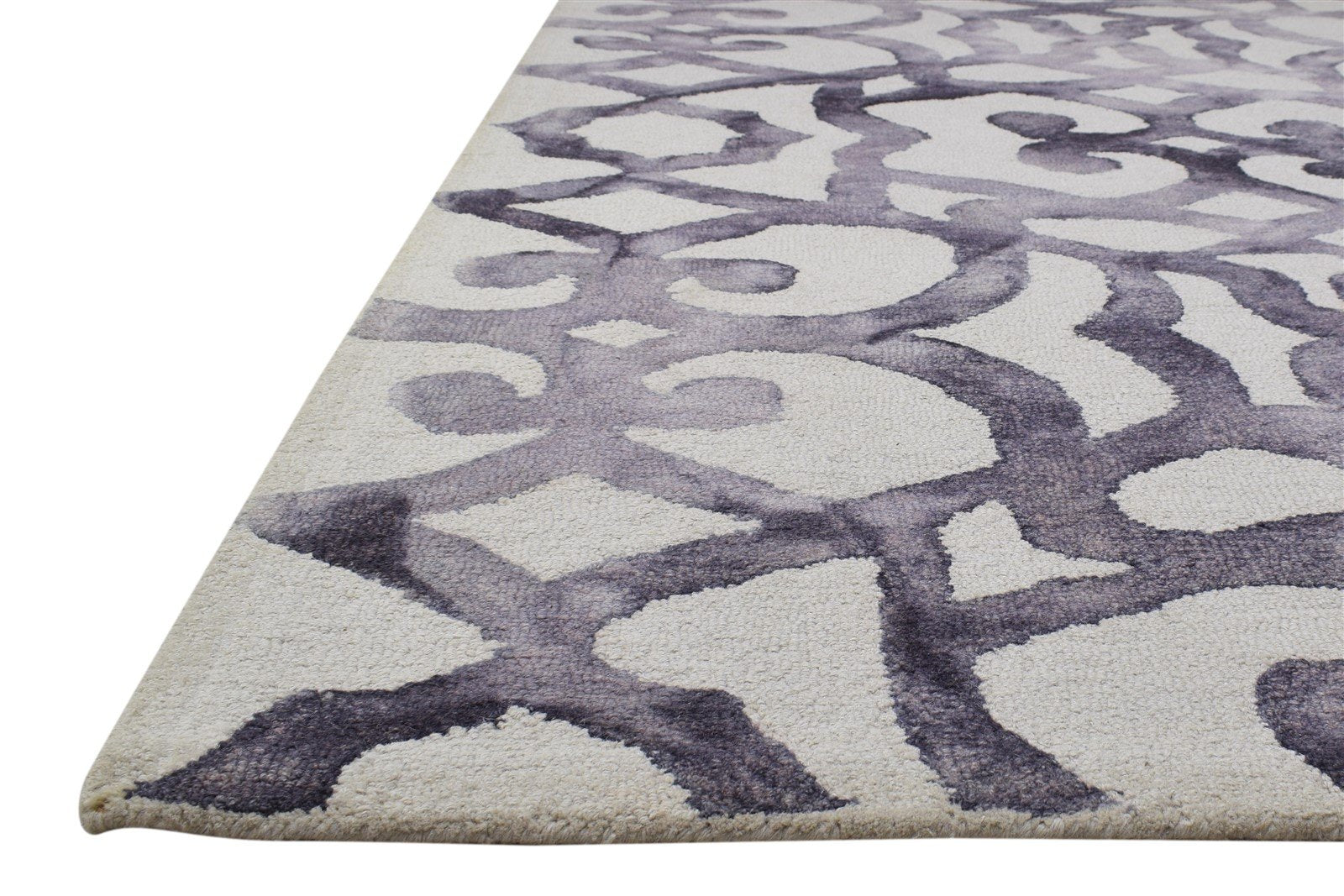 Purple Wool Rug 5' X 8' Modern Hand Tufted Indian Abstract Room Size Carpet 