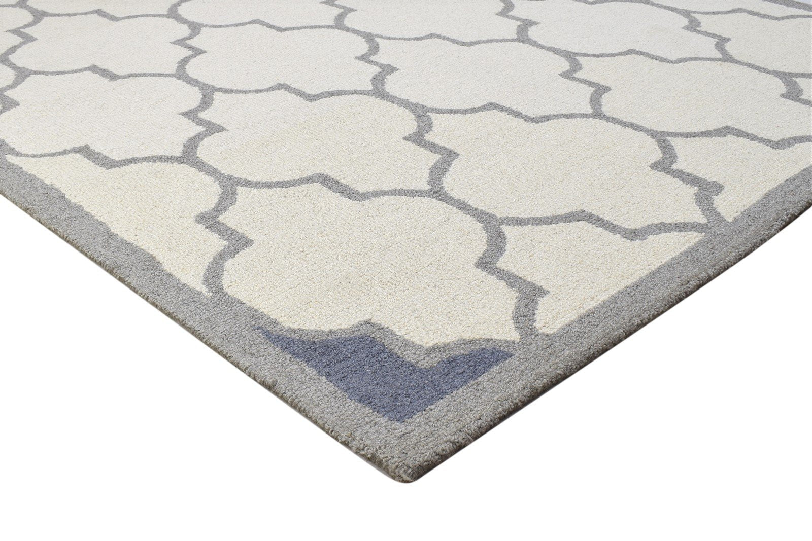 Sand Wool Rug 5' X 8' Modern Hand Tufted Moroccan Trellis Room Size Carpet 