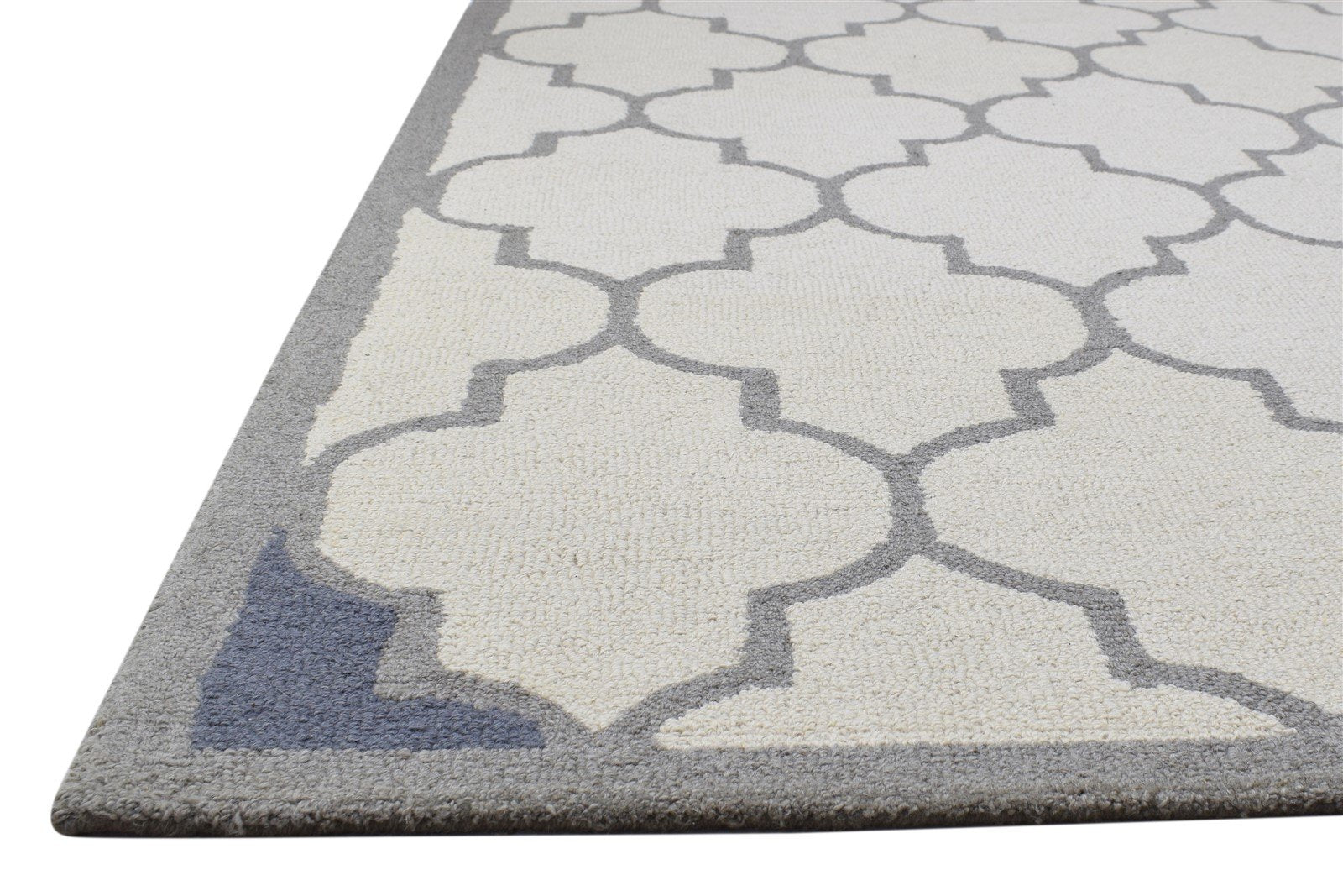 Sand Wool Rug 5' X 8' Modern Hand Tufted Moroccan Trellis Room Size Carpet 