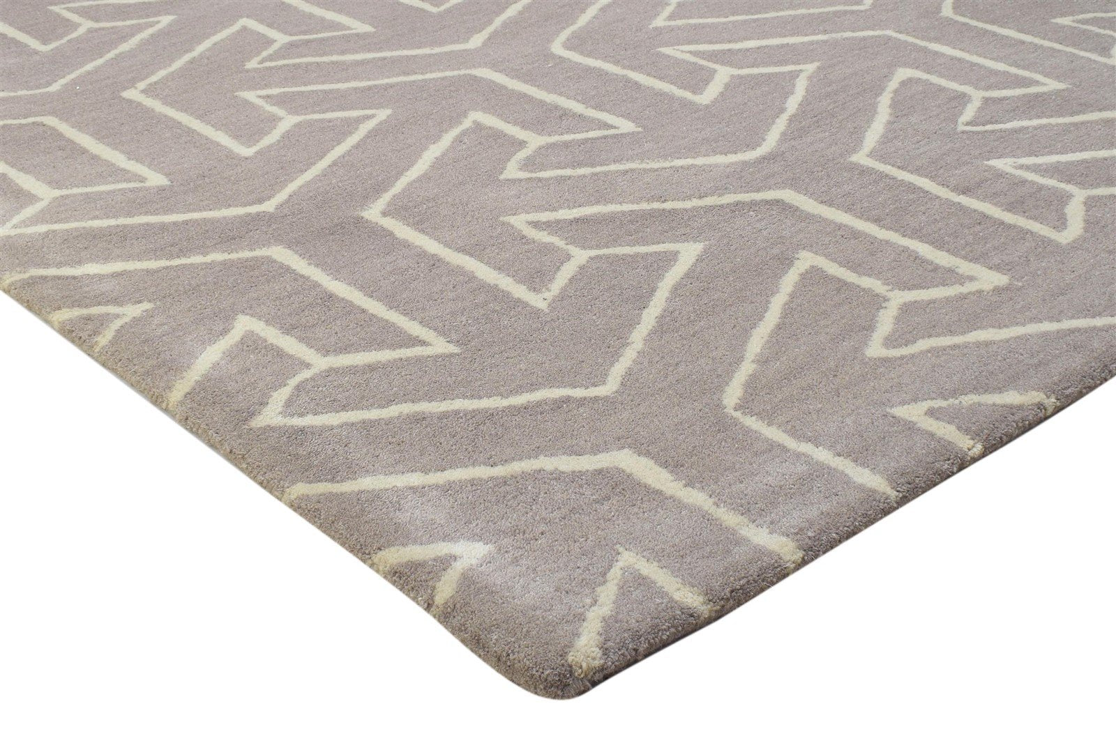 Hand Tufted Brown Wool Rug 4' X 6' Modern Indian Arrow Room Size Carpet 