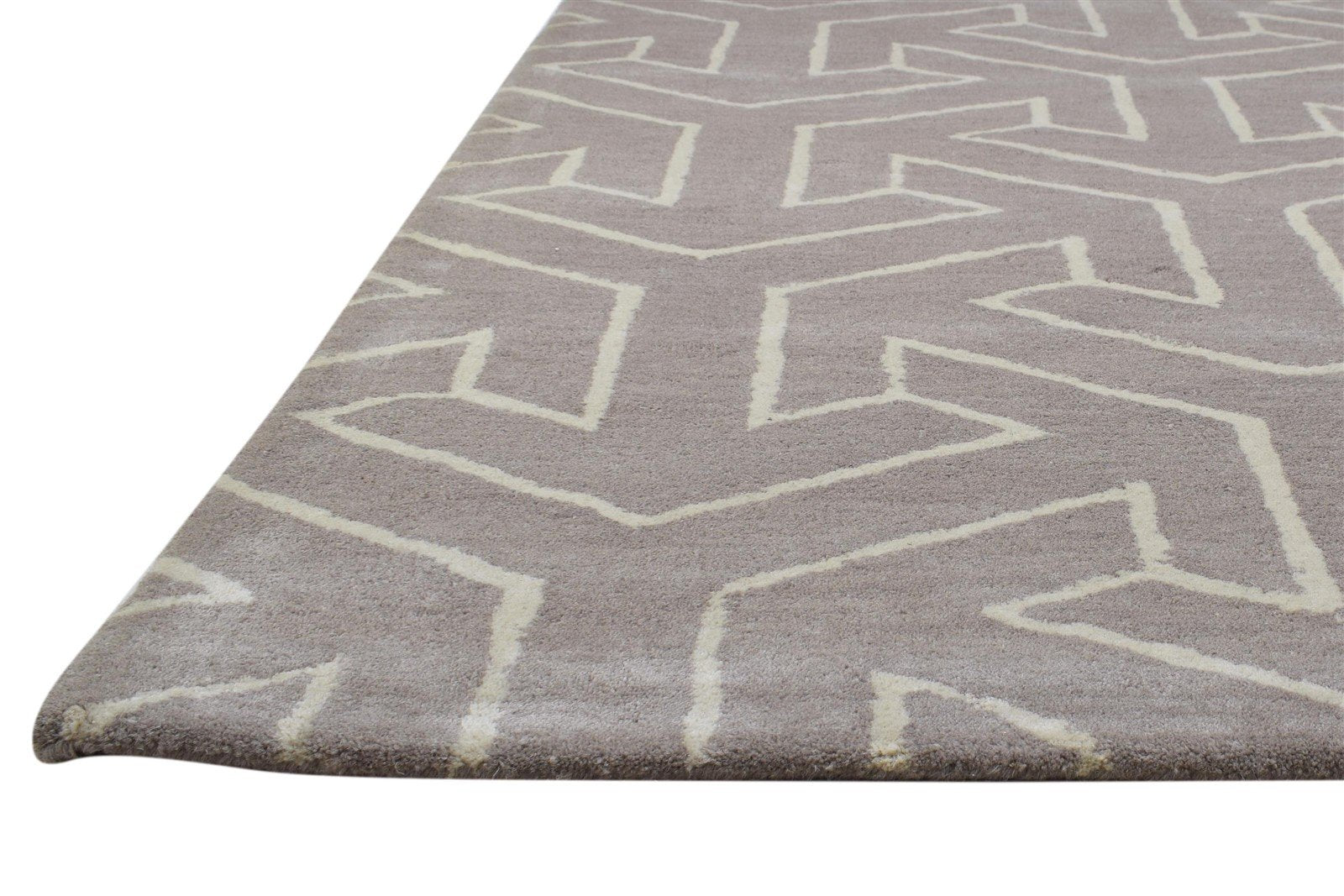 Hand Tufted Brown Wool Rug 4' X 6' Modern Indian Arrow Room Size Carpet 