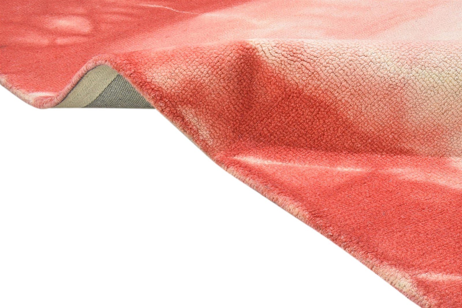 Red Wool Rug 4' X 6' Modern Hand Tufted Shibori Tie Dye Room Size Carpet  Area Rug 
