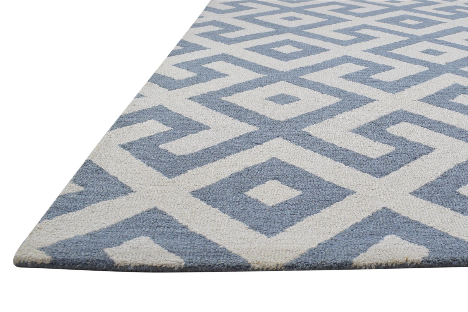 8X10 Rug Wool Dark Grey Modern Hand Tufted Scandinavian Geometric Large Carpet 