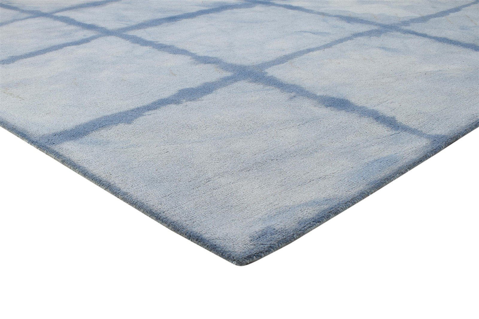 Hand Tufted Grey Wool Rug 8' X 10' Modern Shibori Tie Dye Large Carpet 