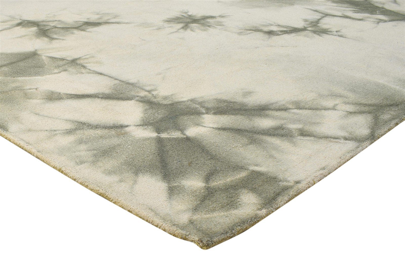 8' X 10' Rug Wool Khaki Modern Hand Tufted Shibori Tie Dye Large Carpet 