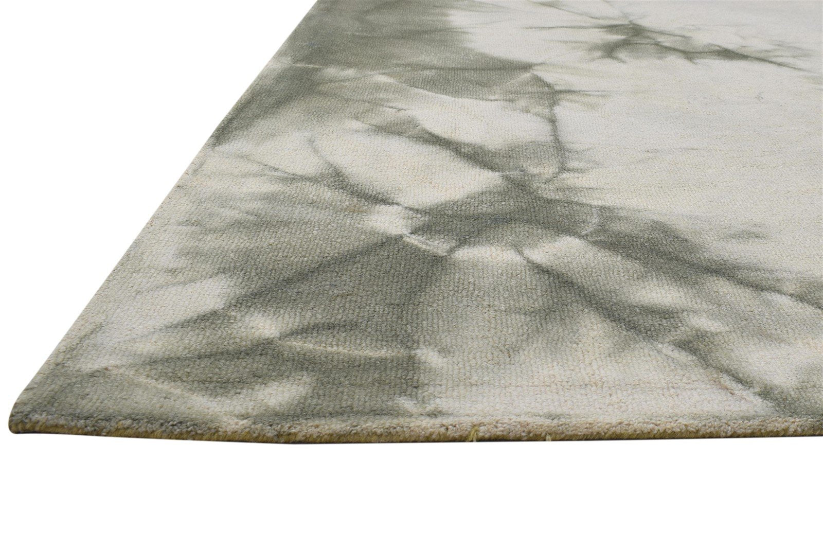 8' X 10' Rug Wool Khaki Modern Hand Tufted Shibori Tie Dye Large Carpet 