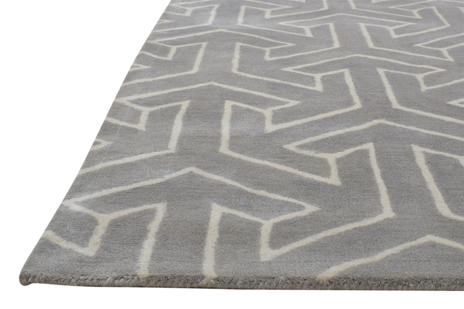 Hand Tufted Brown Wool Rug 3' X 5' Modern Scandinavian Arrow Room Size Carpet 