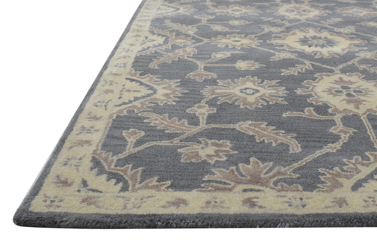 4' X 6' Rug Wool Dark Grey Persian Hand Tufted Oushak Oriental Room Size Carpet 