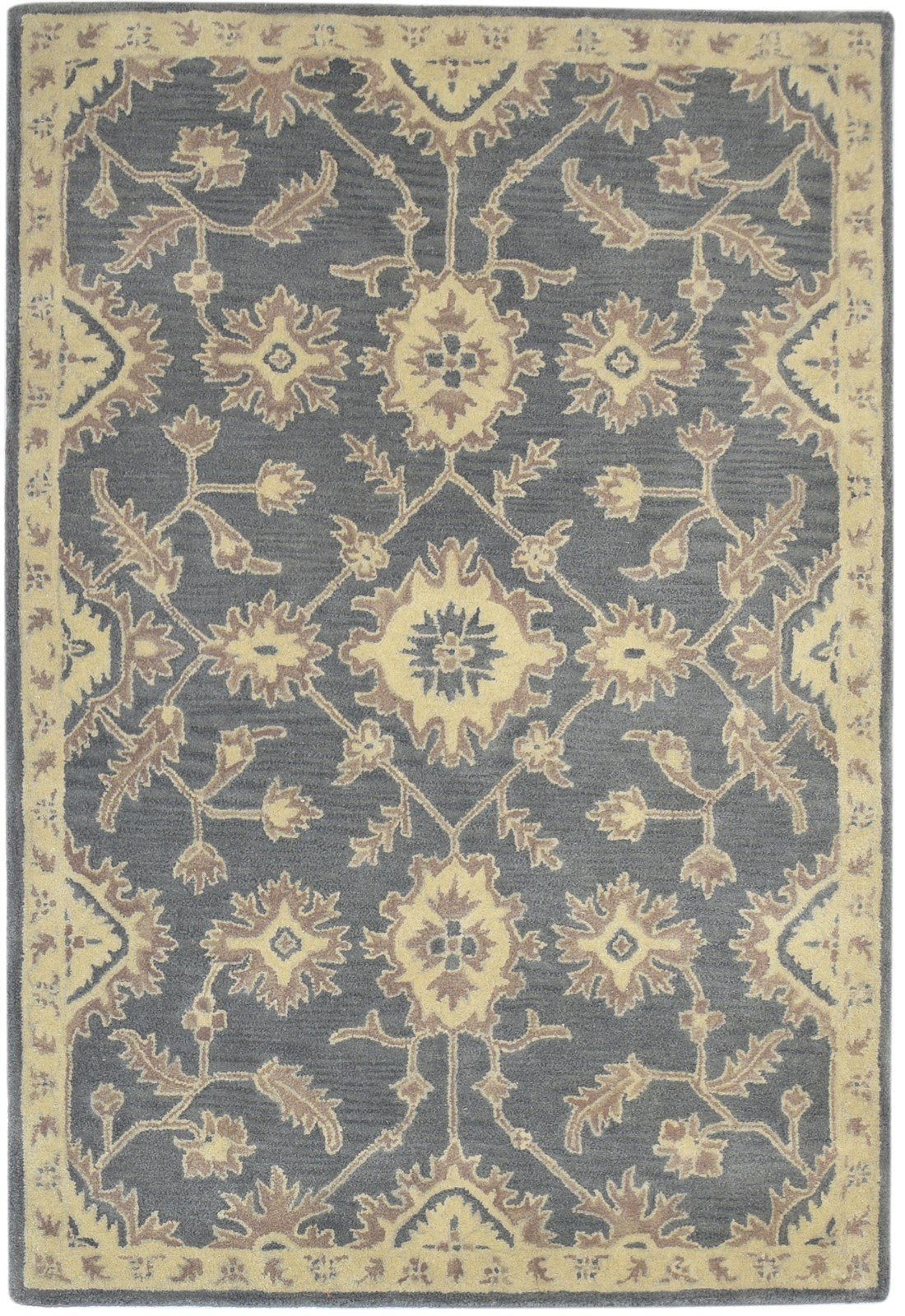 4' X 6' Rug Wool Dark Grey Persian Hand Tufted Oushak Oriental Room Size Carpet 