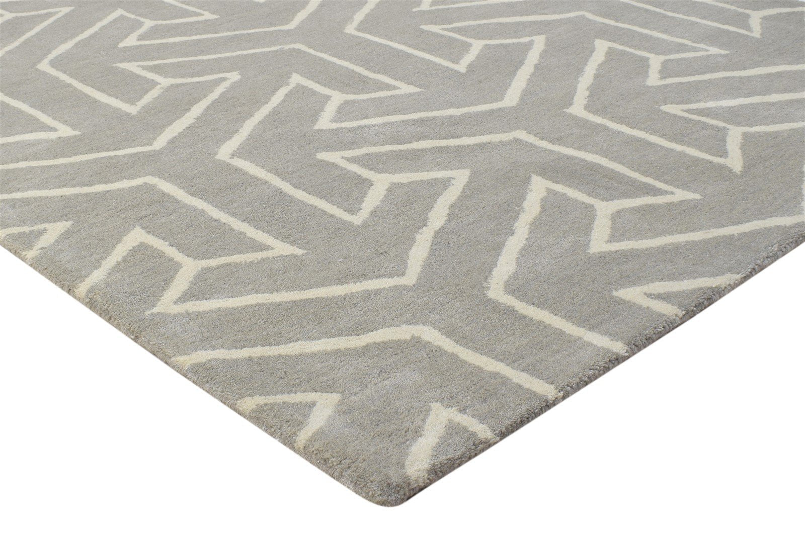 Hand Tufted Brown Wool Rug 4' X 6' Modern Scandinavian Arrow Room Size Carpet 