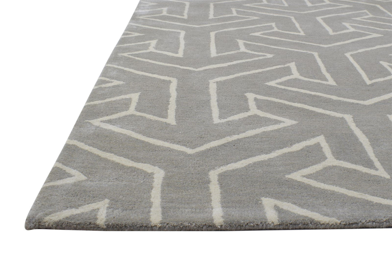 Hand Tufted Brown Wool Rug 4' X 6' Modern Scandinavian Arrow Room Size Carpet 