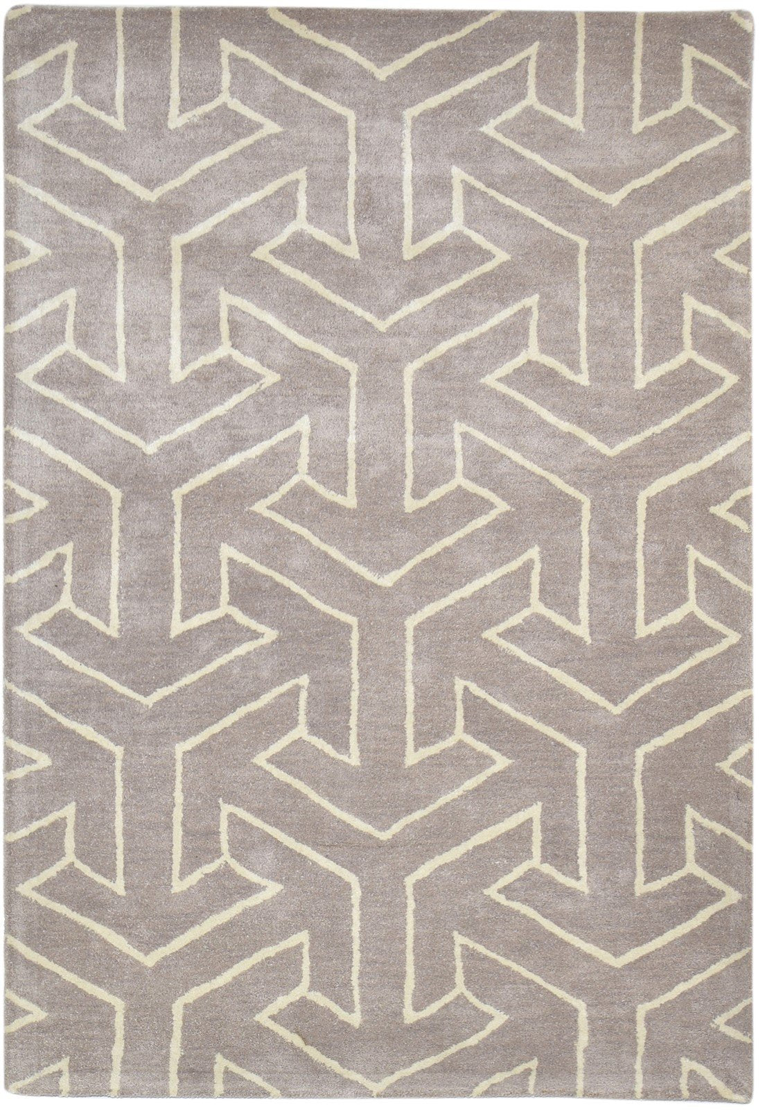 4' X 6' Rug Wool Brown Modern Hand Tufted Scandinavian Arrow Room Size Carpet 