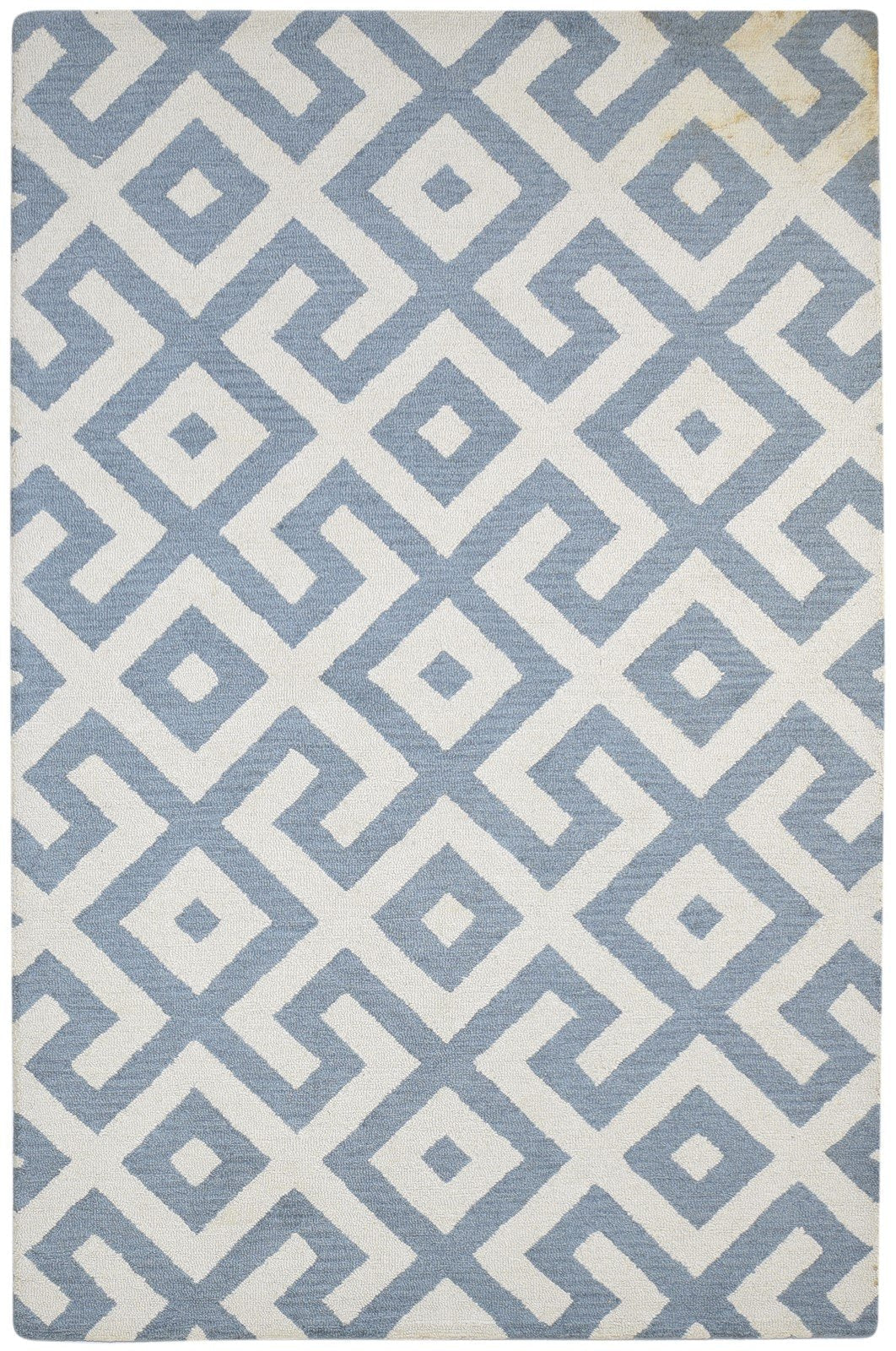 Hand Tufted Grey Wool Rug 5' X 8' Modern Scandinavian Geometric Room Size Carpet 