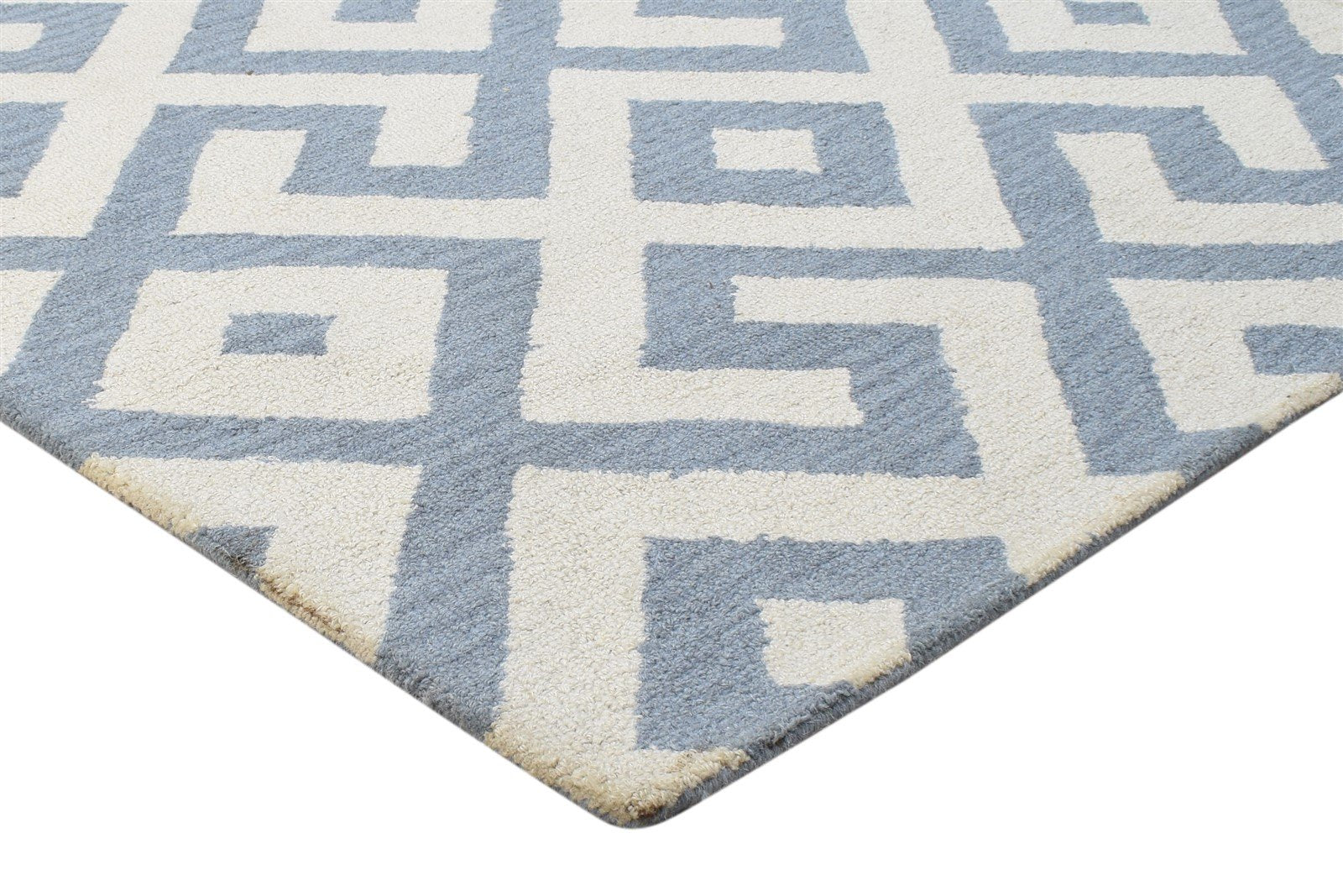 Wool Grey Rug 4' X 6' Modern Hand Tufted Scandinavian Geometric Room Size Carpet 