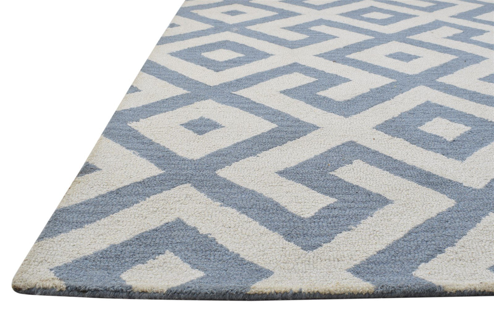 Wool Grey Rug 4' X 6' Modern Hand Tufted Scandinavian Geometric Room Size Carpet 